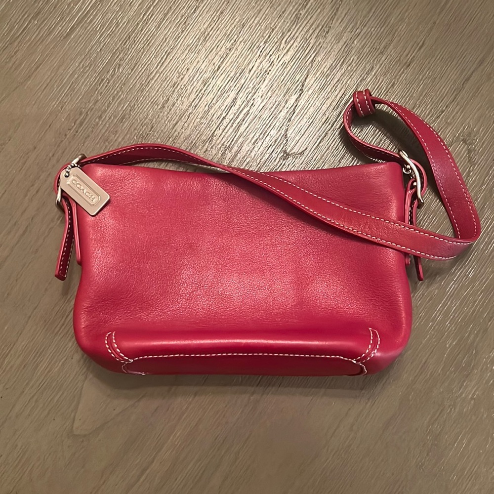 Red leather Coach bag